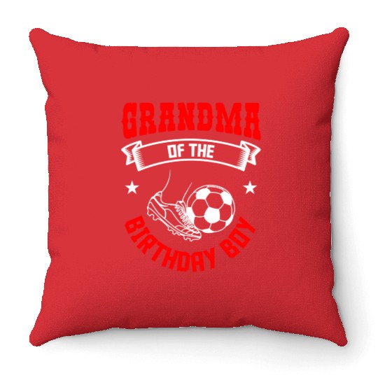 Grandma Of The Soccer Player Bday Team Py Throw Pillows