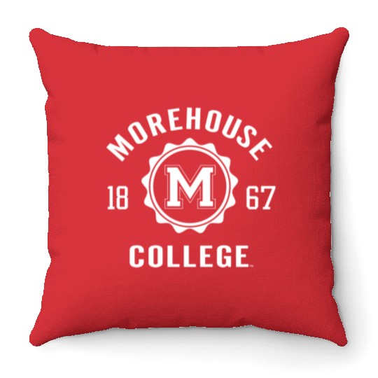 Morehouse Maroon Tigers Stamp Logo Officially Lice Throw Pillows