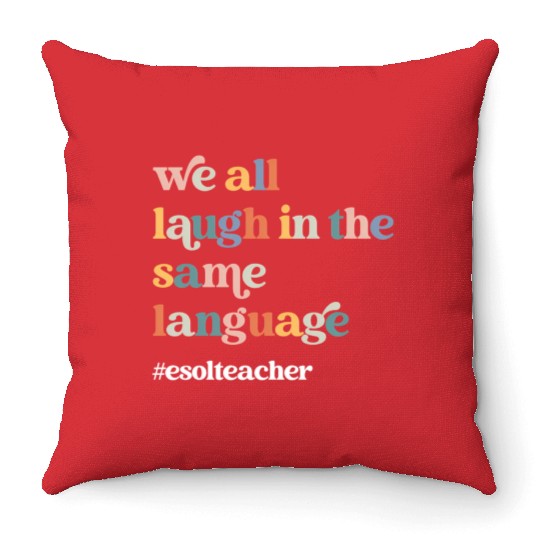 Esol Teacher Esl Student Retro Back To School Firs Throw Pillows