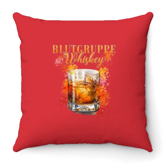 Blutgruppe Whiskey Cocktail for Bartender Throw Pillows