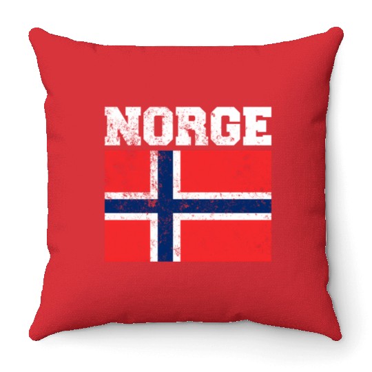 Norge Flag Norwegian Flag Throw Pillows