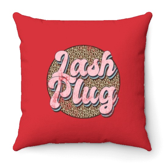 Lash Plug Lash Tech Lash Leopard Lash Throw Pillows