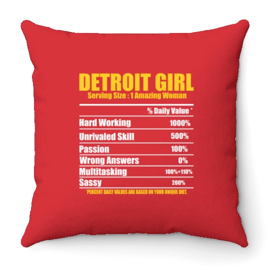 Hilarious Detroit Definition Motor City American Throw Pillows