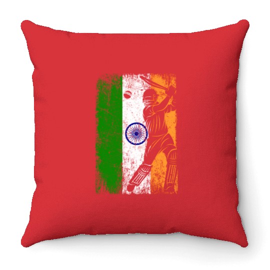 India Flag Indian Cricket Jersey Fan Player Coach Throw Pillows