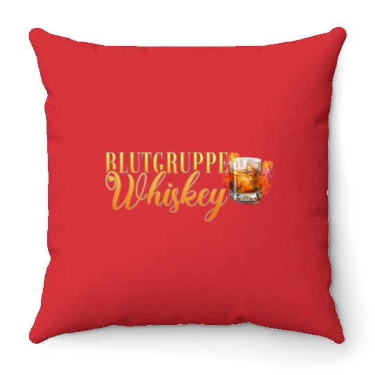 Blutgruppe Whiskey Cocktail Bartender Throw Pillows