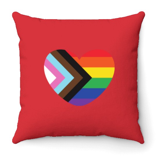 Pride Rainbow Heart Throw Pillows