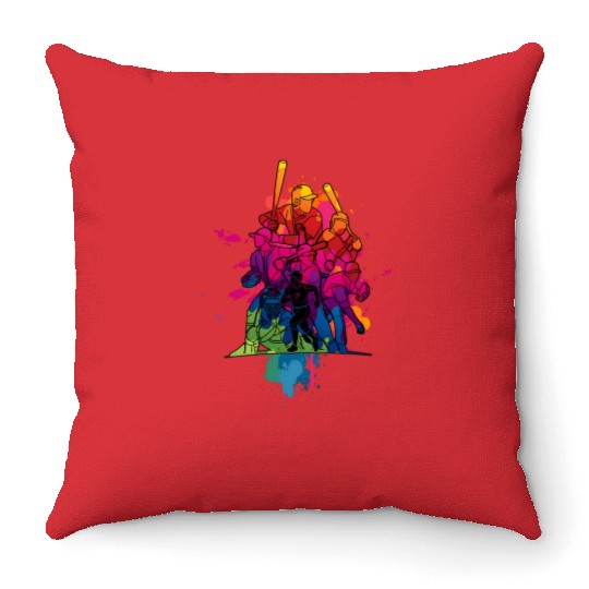 Baseball Catcher Pitcher Batter Tees For Youth Throw Pillows