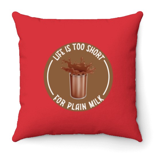 I Love Chocolate Milk Lover Funny Chocolate Milk Throw Pillows