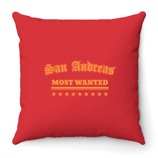 Gta San Andreas Most Wanted Retro Throw Pillows