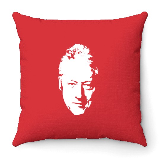 Bill Clinton White On Black Pop Art Throw Pillows