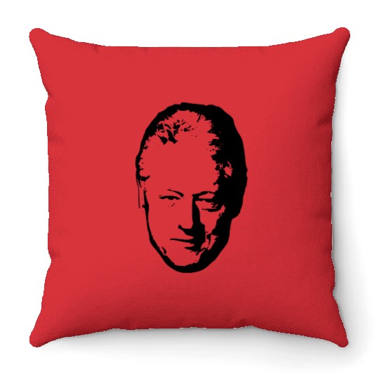 Bill Clinton Black On White Pop Art Throw Pillows