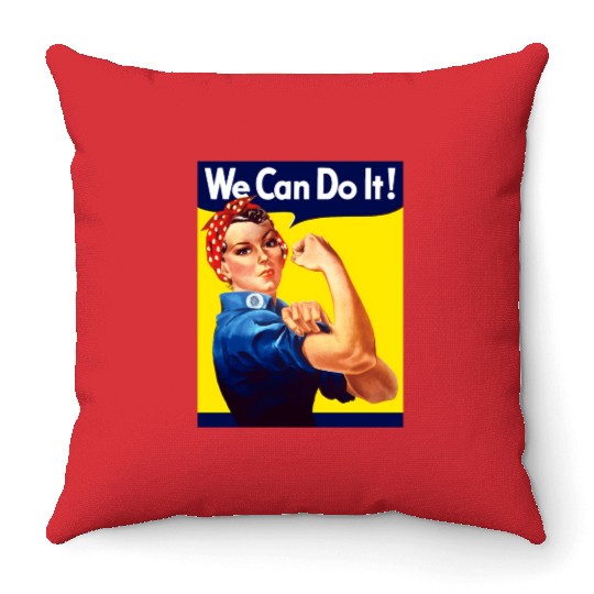 Rosie The Riveter We Can Do It Throw Pillows