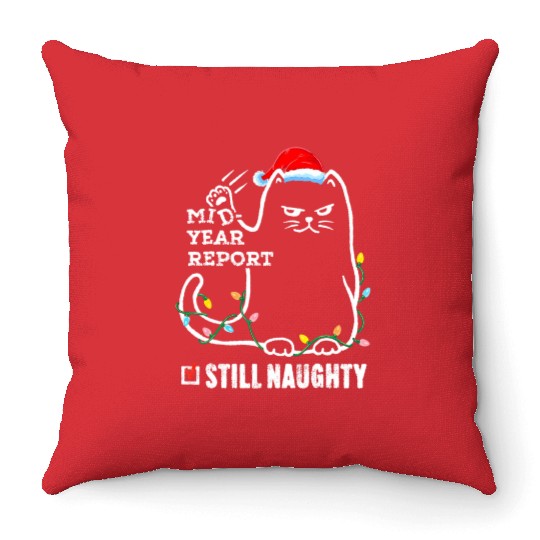 Cat Christmas In July Mid Year Report Still Throw Pillows