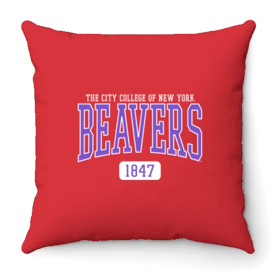 City Of New York Ccny Beavers Est Date Throw Pillows