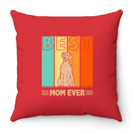Best Great Dane Dog Mom Ever Retro Mama Mother'S Throw Pillows