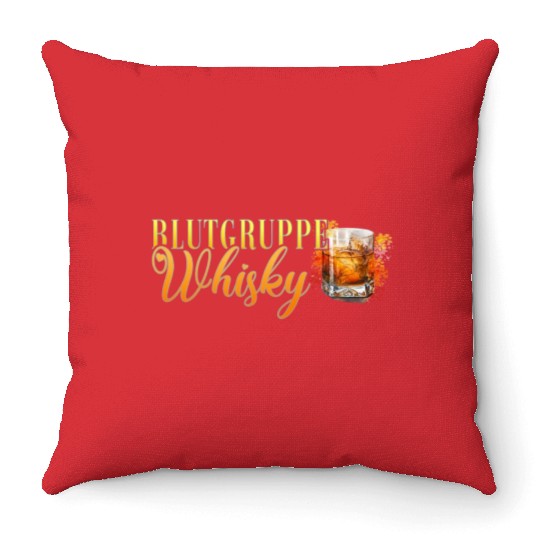 Blutgruppe Whisky Cocktail for Bartender Throw Pillows