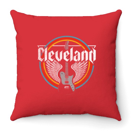 Cleveland Ohio Rock Music Throw Pillows