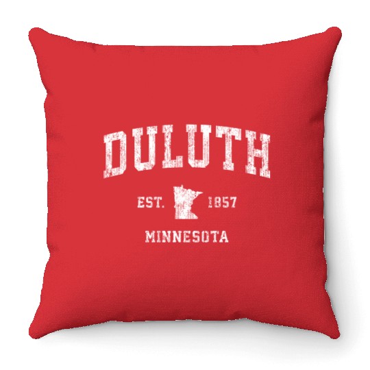 Duluth Minnesota Mn Athletic Sports Throw Pillows