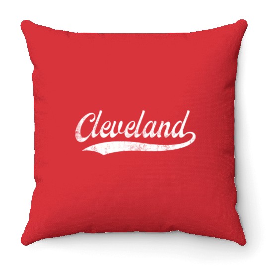 Vintage Cleveland Ohio Distressed Throw Pillows