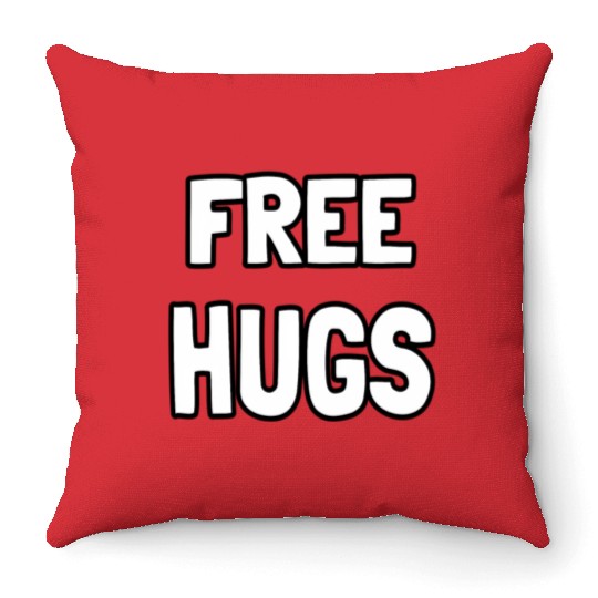 Free Hugs Optimist Hugging Wo Throw Pillows