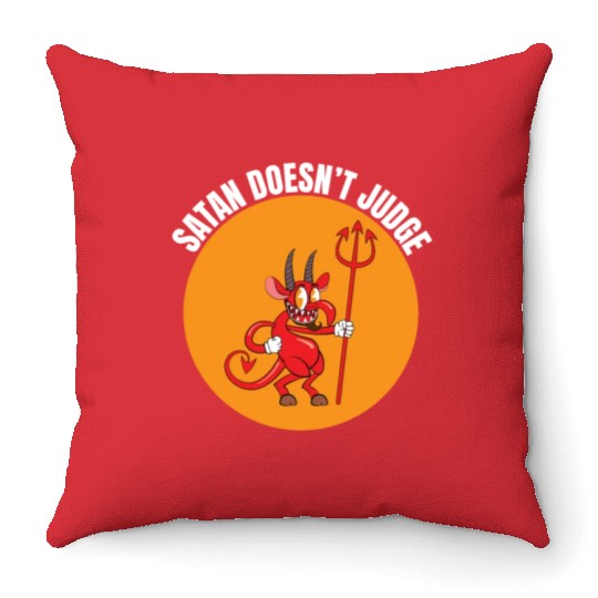 Funny Hail Gay Satan Lgbt Goth Gay Pride Baphomet Throw Pillows