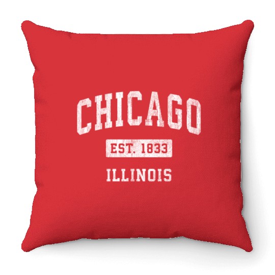 Chicago Illinois Il Athletic Sports Throw Pillows