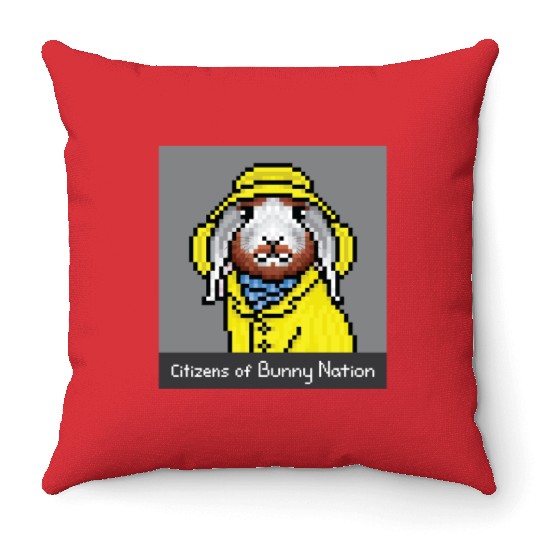 Citizens of Bunny Nation NFT #81 Artwork Throw Pillows