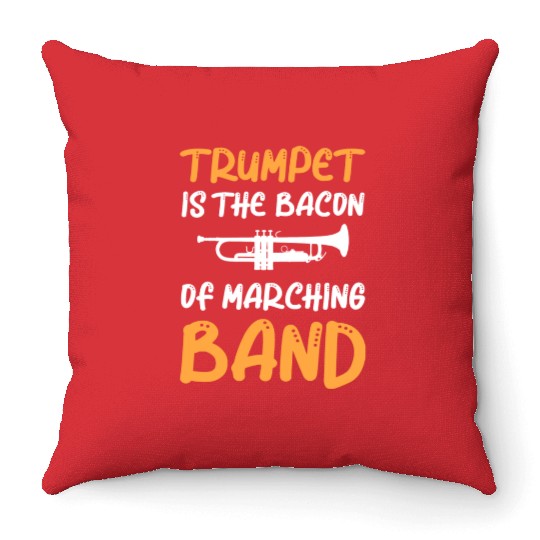 Marching Band Trumpet Music Teacher Instrument Throw Pillows