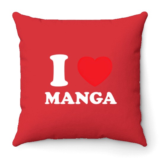 Manga Fan Of Japanese Animation Comics Heart Manga Throw Pillows