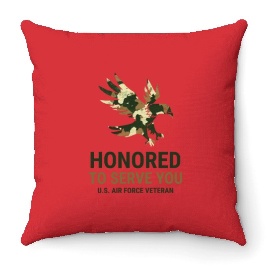 Honored To Serve You Us Air Force Vetera Throw Pillows