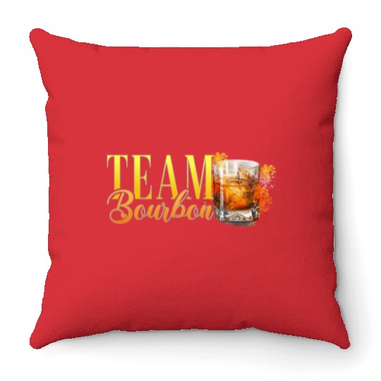Team Bourbon Stag Party Women Bartender Throw Pillows