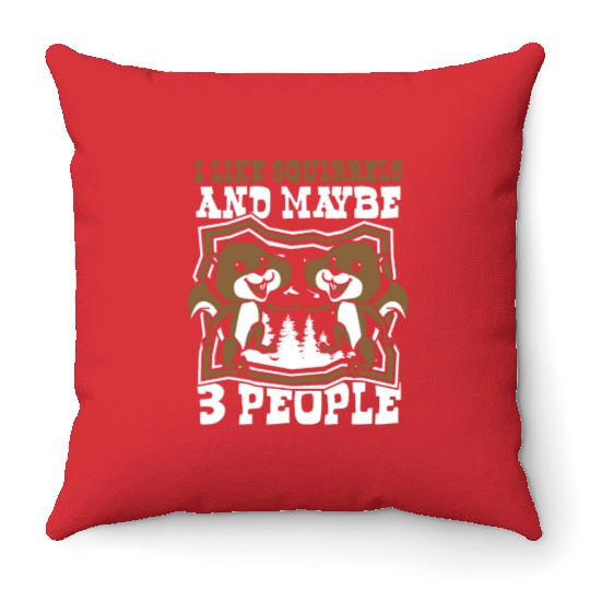 I Like Squirrels And Maybe 3 People Fox Japanese Throw Pillows