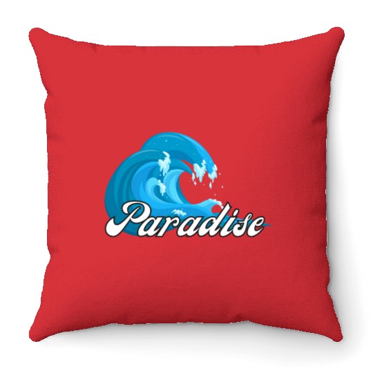 Paradise green Throw Pillows