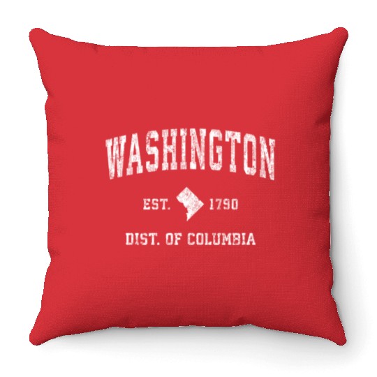 Washington Dc Athletic Sports Throw Pillows