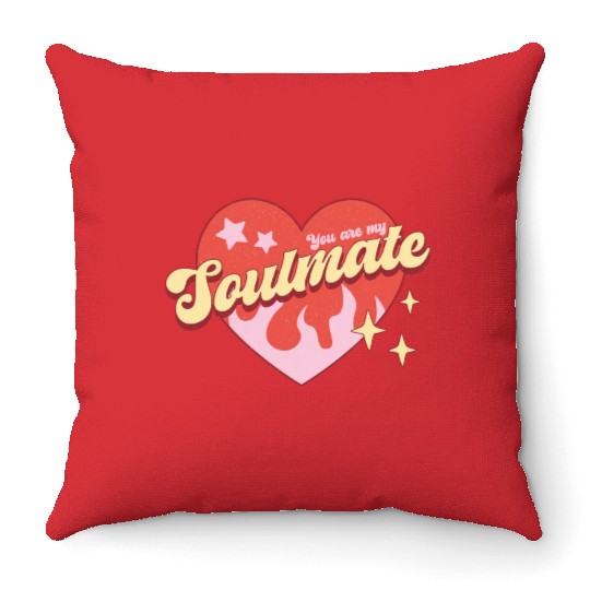 Soulmate heart valentine sublimation trending Throw Pillows