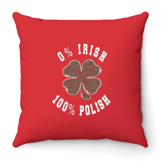 0 Irish 100 Polish Shamrock Throw Pillows