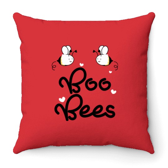 boo bees green Throw Pillows