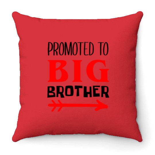 Promoted to big brother boy Throw Pillows