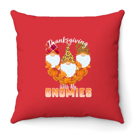 Happy Fall Y'all Gnome Autumn Pumpkin Spice Throw Pillows