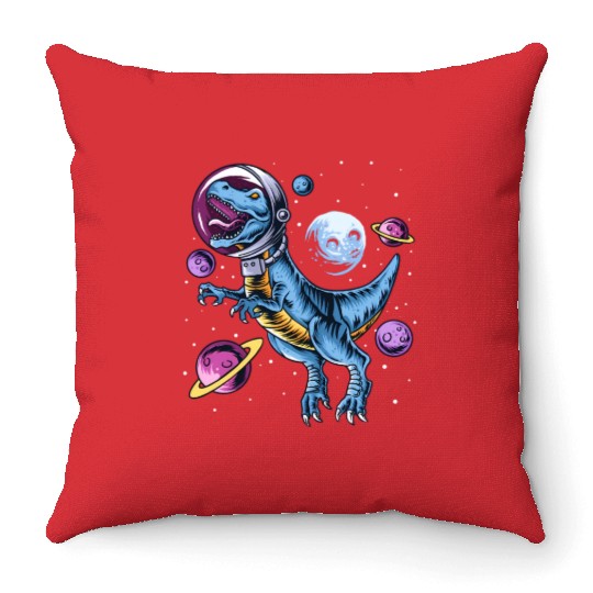 Dinosaur Astronauts Science Fiction Science Throw Pillows