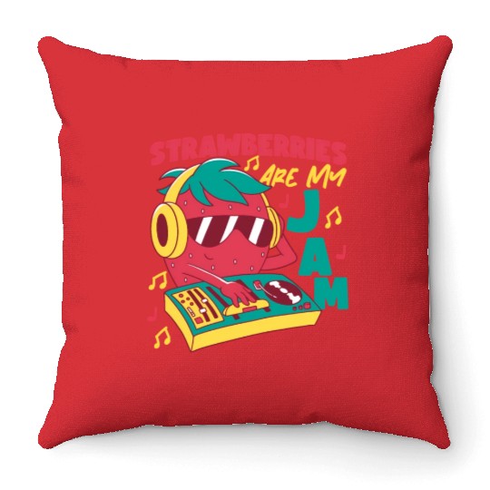 Strawberries Are My Jam Strawberry Throw Pillows