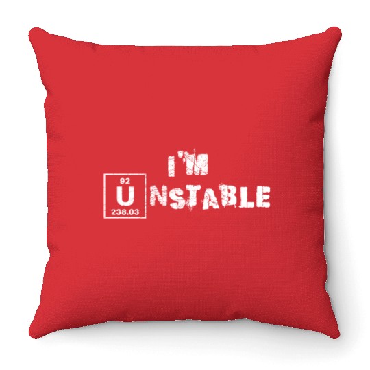 Unstable Nuclear Physics Chemistry Science Uranium Throw Pillows