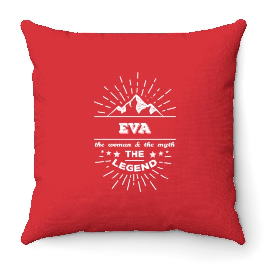 Eva The Woman The Myth The Legend Throw Pillows