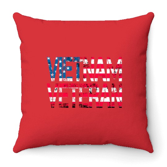 Vietnam Veteran Us Flag Vietnam Vets Throw Pillows