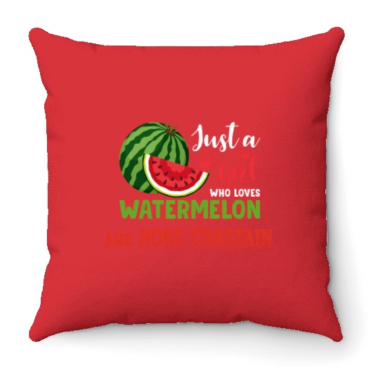 Just A Who Loves Watermelon And Ross Chastain Throw Pillows