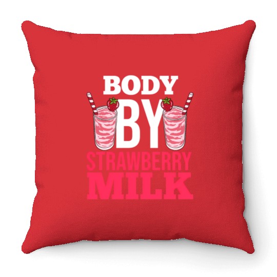 Strawberry Milk Shake Korean Vegan Japanese Throw Pillows