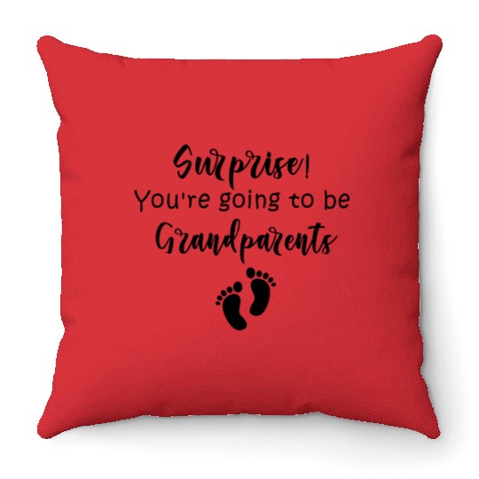 Surprise You re going to be Grandparents Throw Pillows