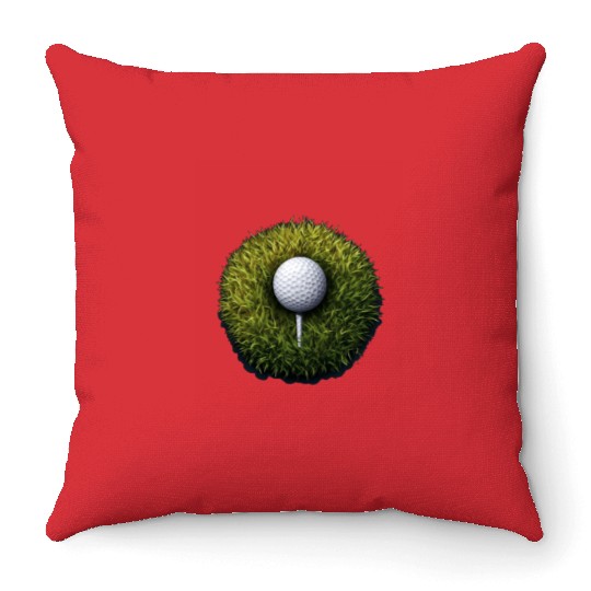 Golf Ball Green Grass Golfer Golf Player Golfing Throw Pillows