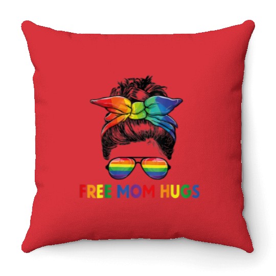 Free Mom Hugs LGBT Pride Free Brother Hugs Throw Pillows