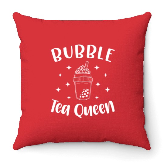 Bubble Tea Queen Boba Tea Drinker Korean Drink Throw Pillows